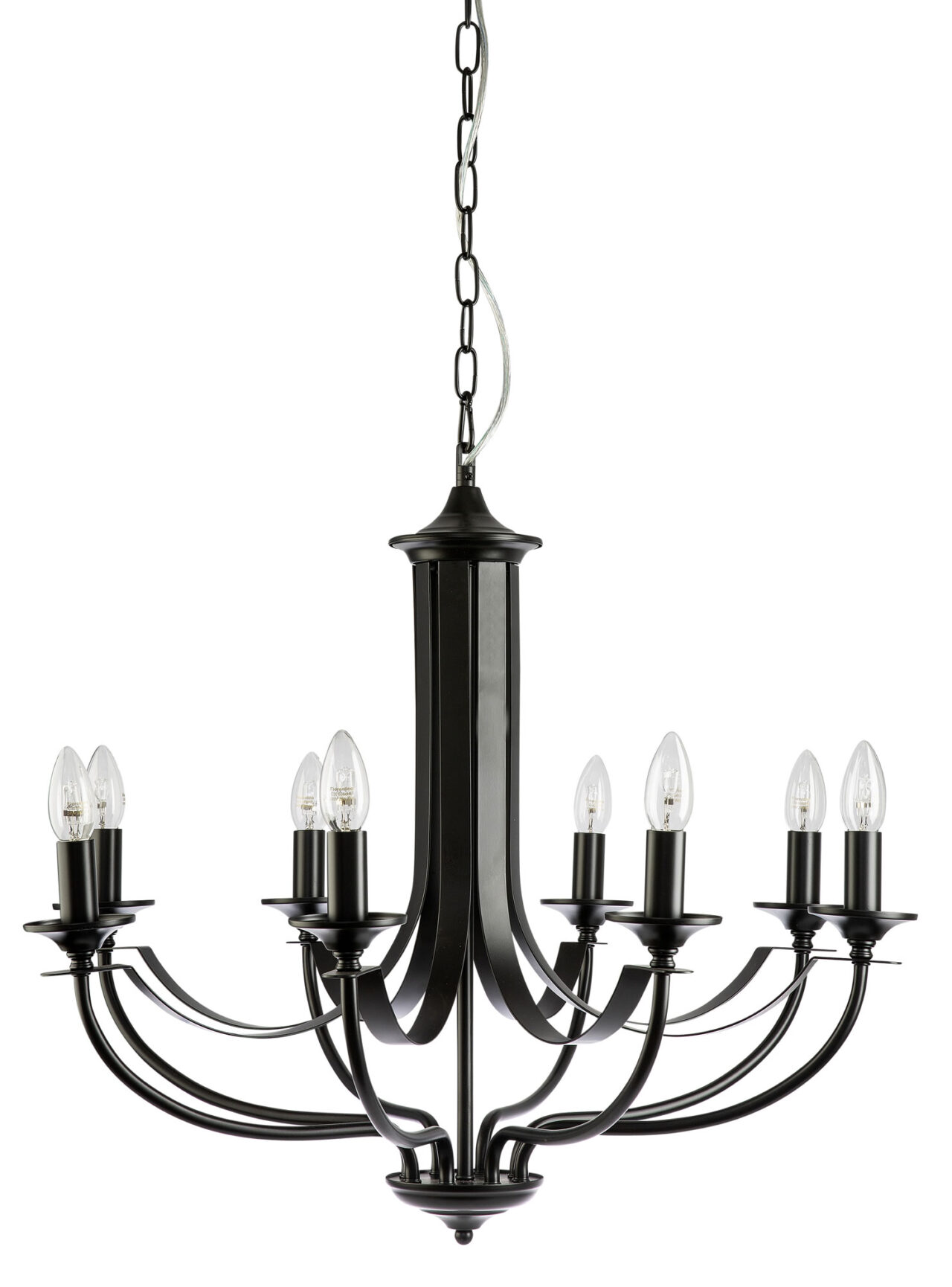 Fiorentino Lighting Hoodshire 8LT Black Pendant