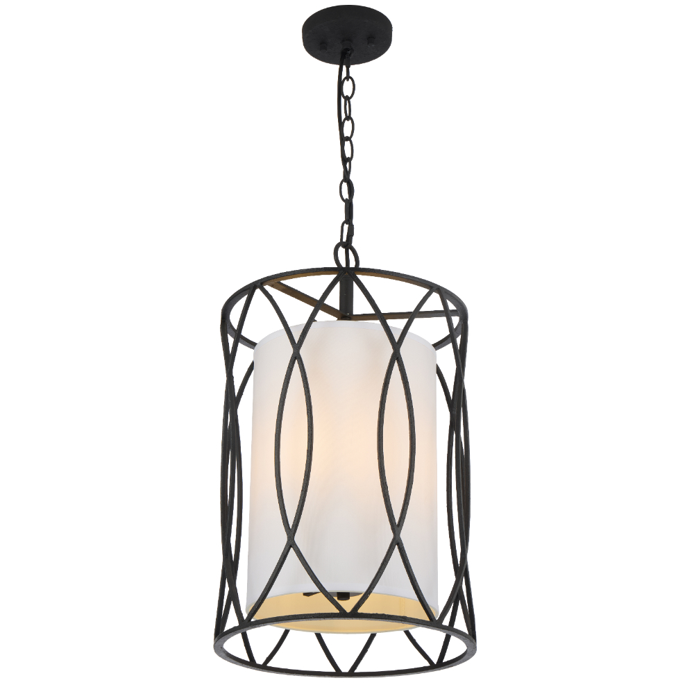 Telbix Lighting Dover33 3LT Pendant Black ON