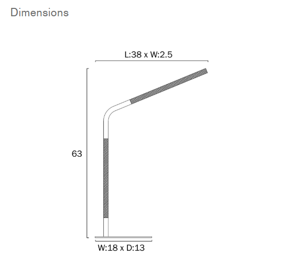 Telbix Lighting Dumas Timber Desk Lamp Dimensions