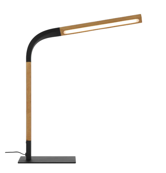 Telbix Lighting Dumas Black Timber Desk Lamp