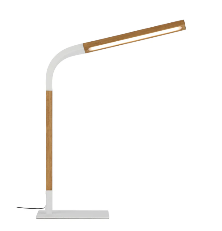 Telbix Lighting Dumas White Timber Desk Lamp