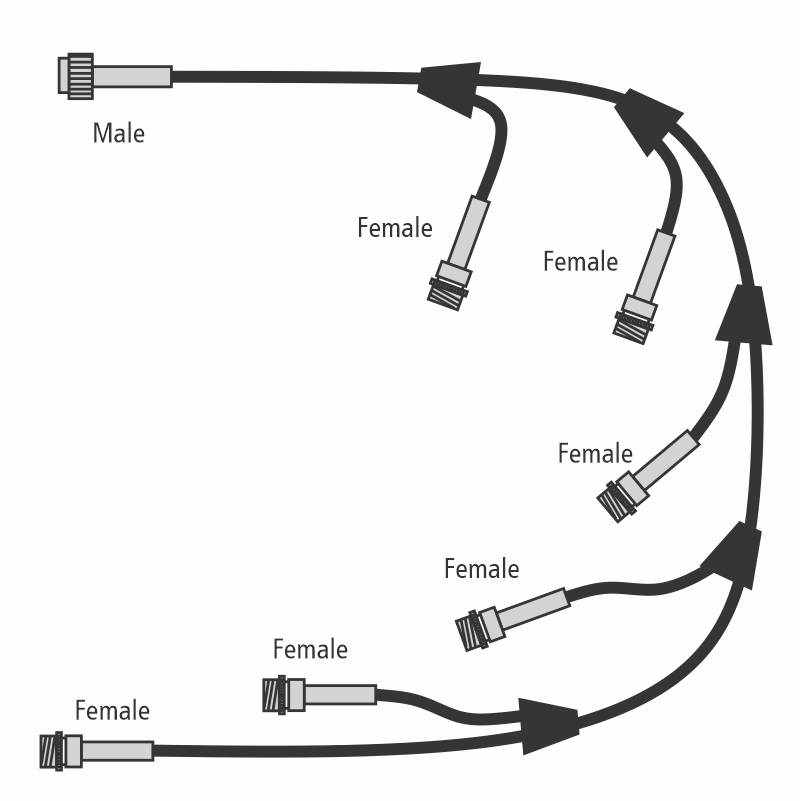 Lumenesk EC5-Loom 5 Tail Wiring Loom