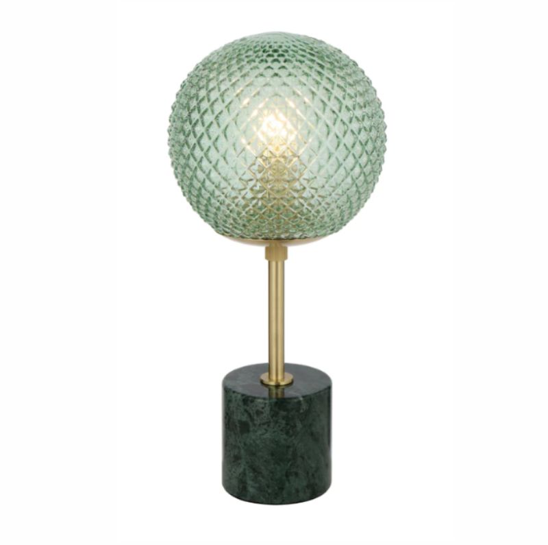 Telbix Elwick Table Lamp - Green Marble / Green Glass