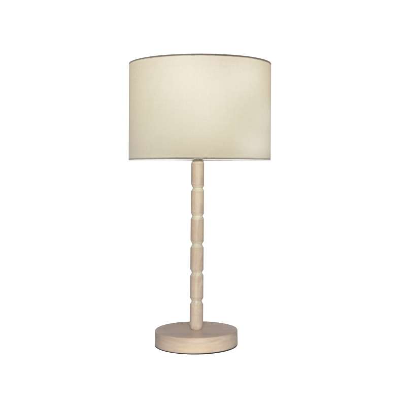 Cougar Lighting Emma Table Lamp Linen Shade, Limed Oak Painted Timber