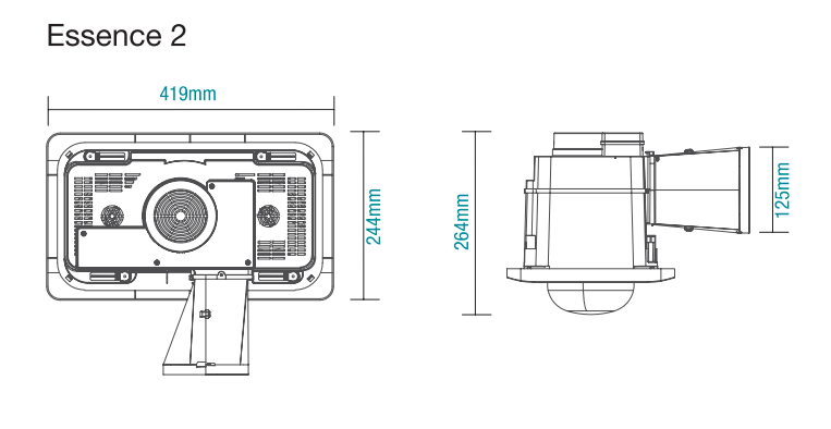 Martec Essence 2 Heat Bathroom Heater - Dimensions