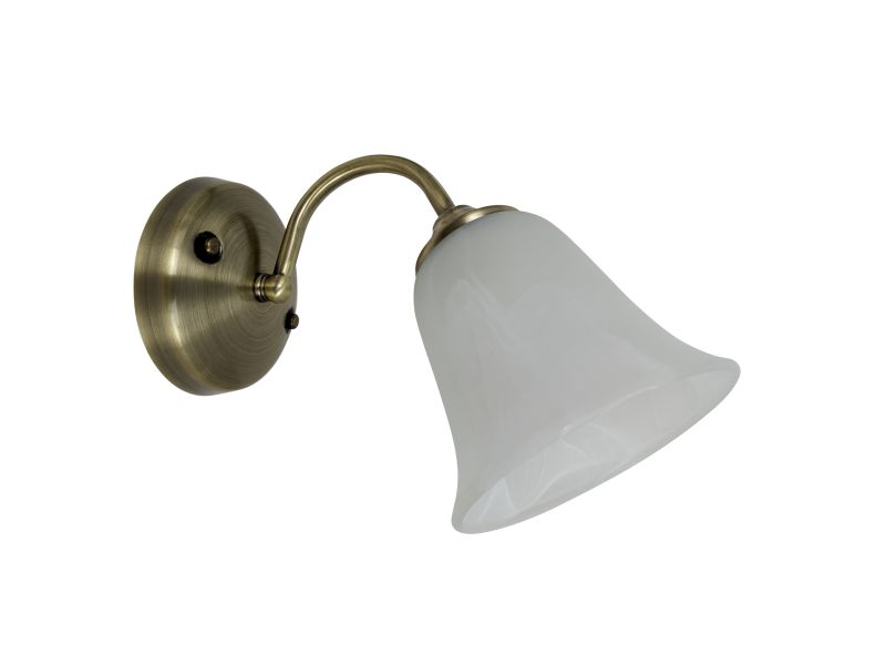Ailia Imports Evie 1 Light Wall lights - Antique Brass with Alabaster Glass