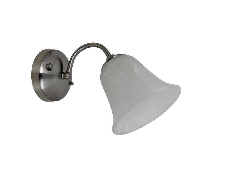 Ailia Imports Evie 1 Light Wall lights -  Satin Chrome with Alabaster Glass