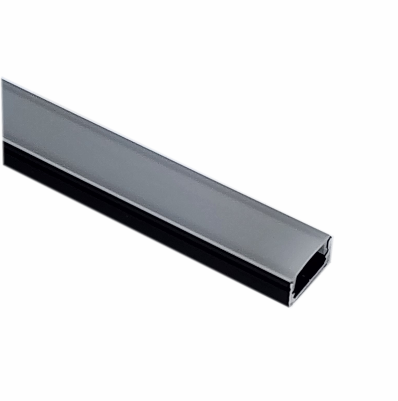 EXT-002 Surface mounted Aluminium Extrusion - Black / Frosted 2