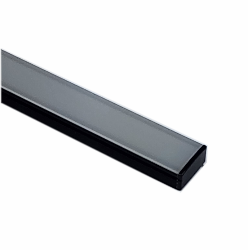 EXT-002 Surface mounted Aluminium Extrusion - Black / Frosted