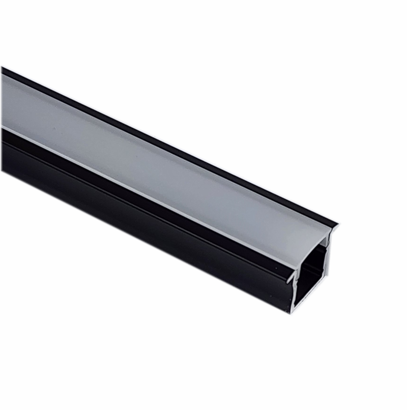 EXT-003 Recessed Aluminium Extrusion - Black with frosted diffuser 2
