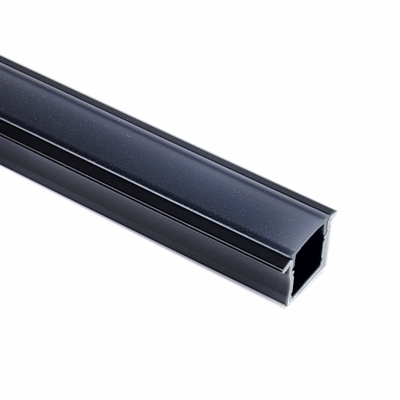 EXT-003 Recessed Aluminium Extrusion - Black with smoked diffuser 2