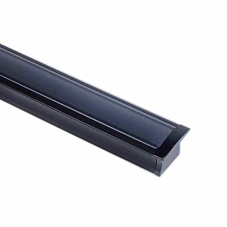 EXT-003 Recessed Aluminium Extrusion - Black with smoked diffuser