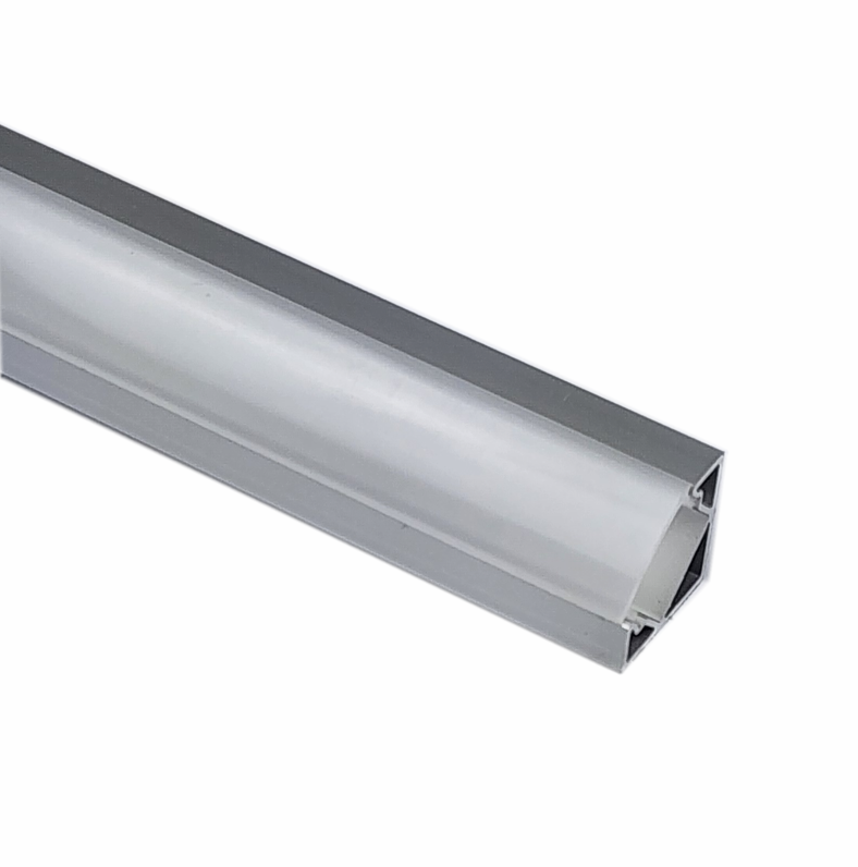 EXT007 Corner Aluminium Extrusion - Silver with Frosted Diffuser 2