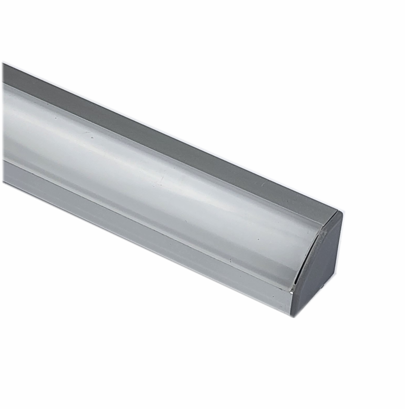 EXT007 Corner Aluminium Extrusion - Silver with Frosted Diffuser
