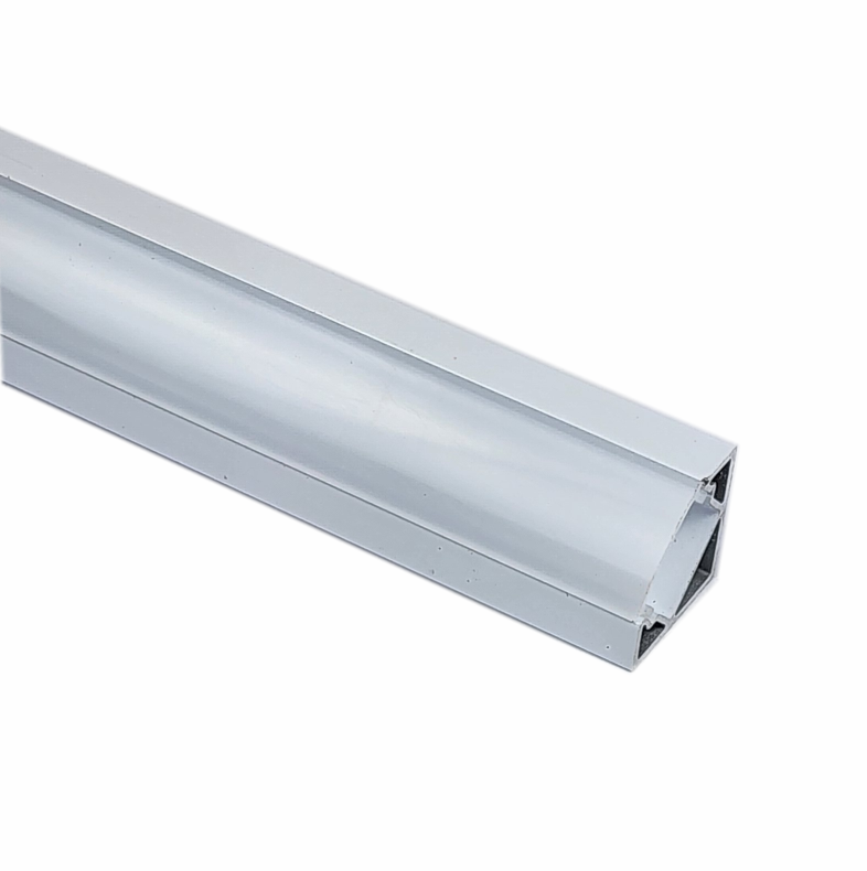 EXT007 Corner Aluminium Extrusion - White with Frosted Diffuser 2