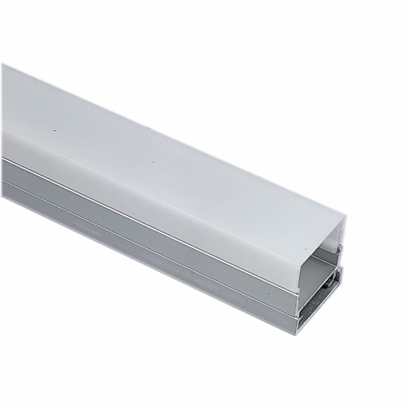 EXT-011 Aluminium Extrusion - Silver with Opal diffuser 2