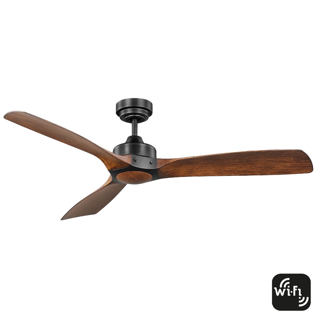 Mercator IKUU Smart DC Ceiling Fan - Black / Koa FC620133GBK