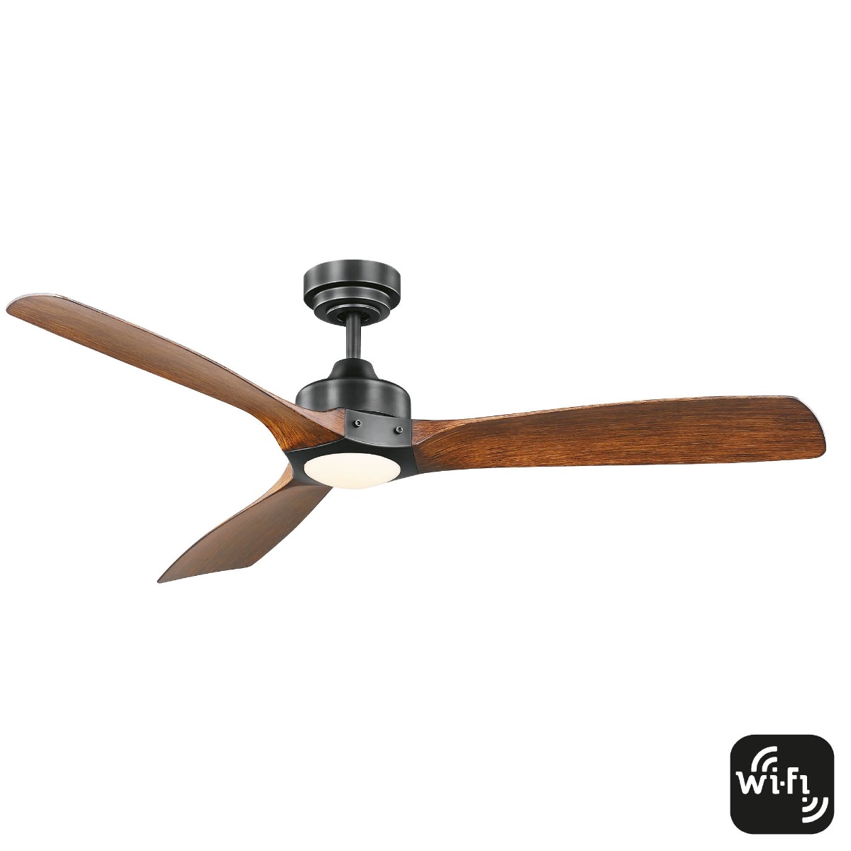 Mercator IKUU Minota 52inch DC Ceiling Fan - Black - Koa FC628133GBK