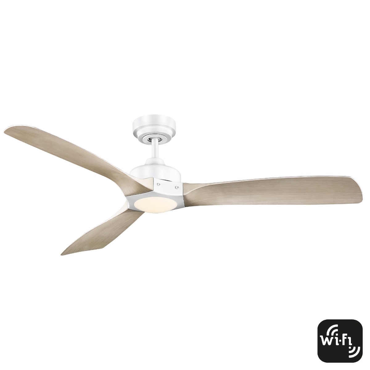 Mercator IKUU Minota 52inch DC Ceiling Fan - White - Oak FC628133GWH
