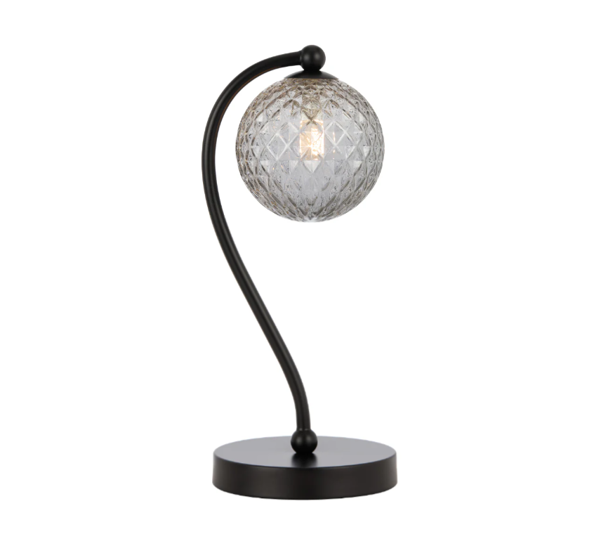 Telbix Lighting Felton Black Smoke Tear Table Lamp