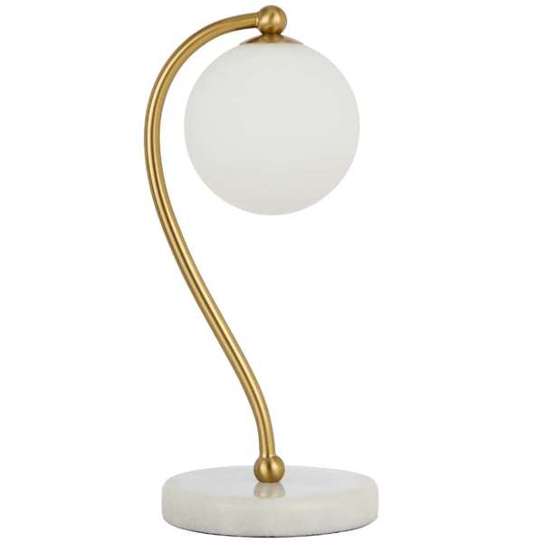 Telbix Lighting Felton White Marble Matte Opal Table Lamp