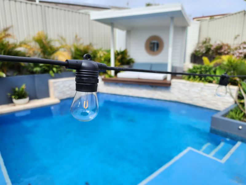 Lumenesk Festoon Lighting - Flush Mounted - 10 metre string - lifestyle