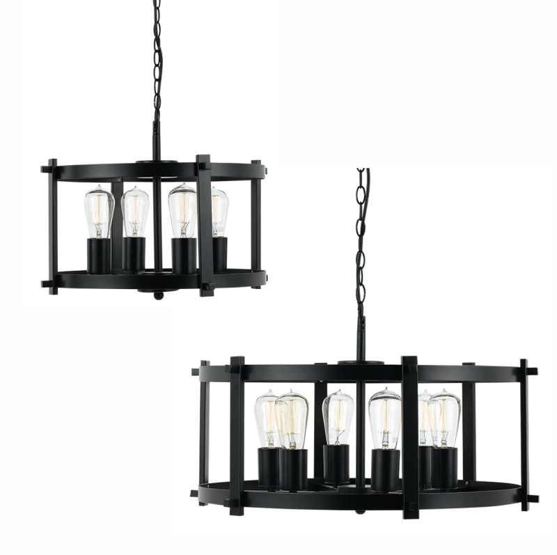 Telbix Finley Matt Black Pendant Range - 2 sizes