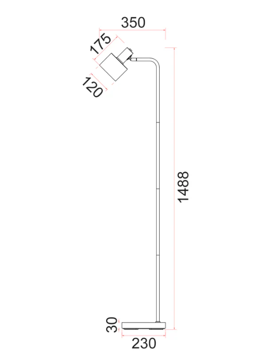CLA Flotar Floor Lamp - Dimensions