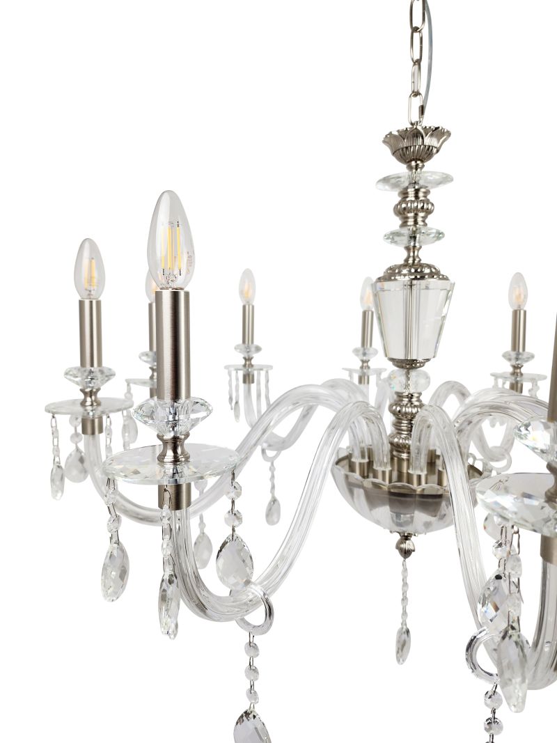 Ailia Imports Francesca 10 Light Crystal pendant - closeup