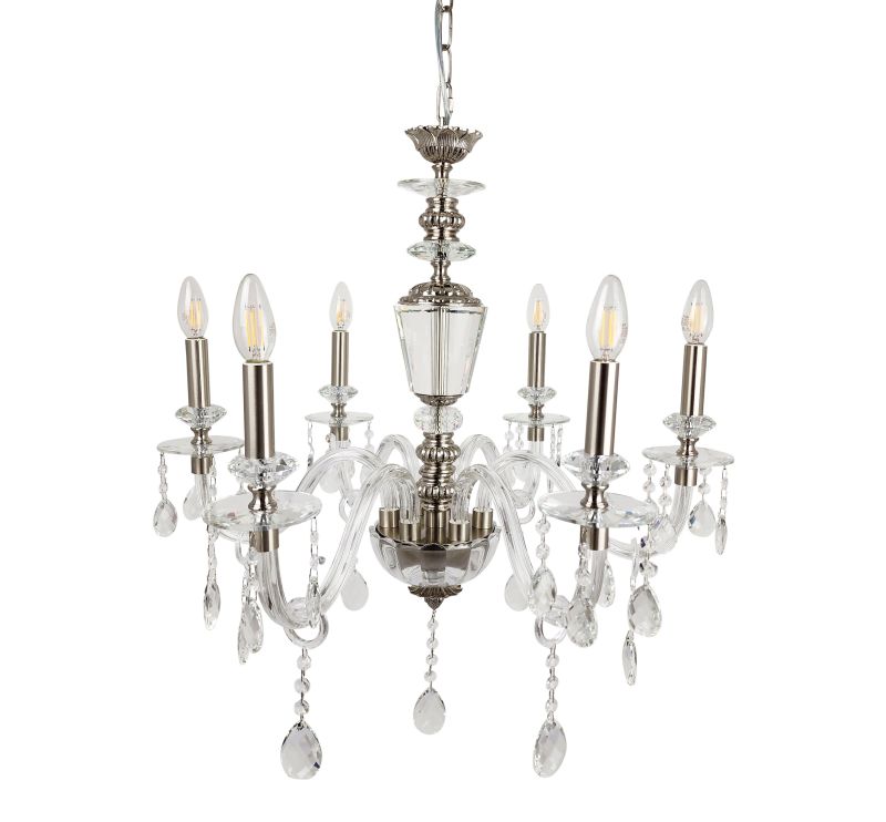 Ailia Imports Francesca 6 Light Crystal pendant