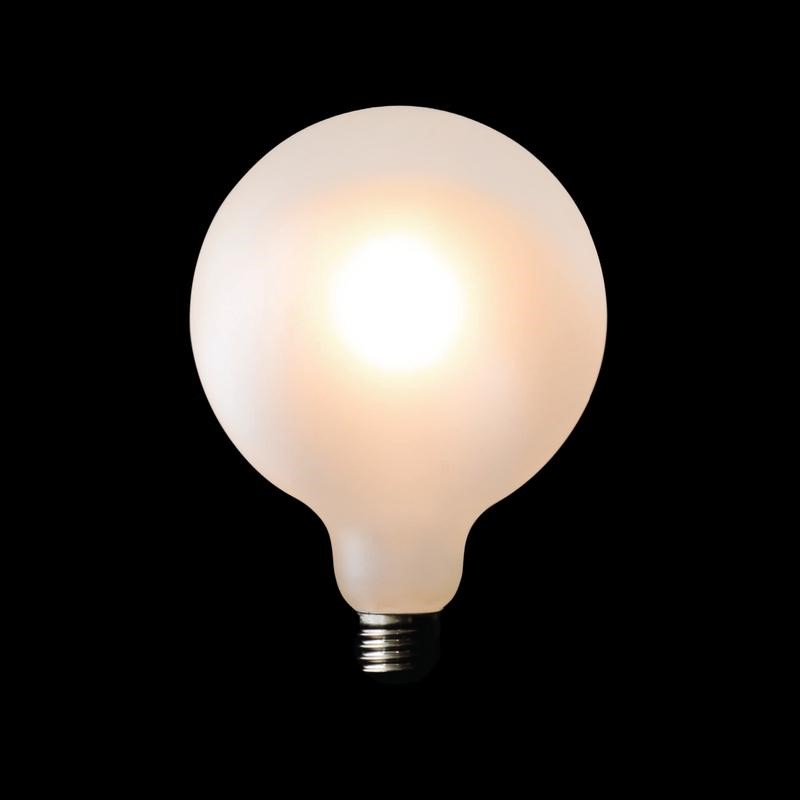 G125 - 10w LED Porcelain Frosted Globe - Black back