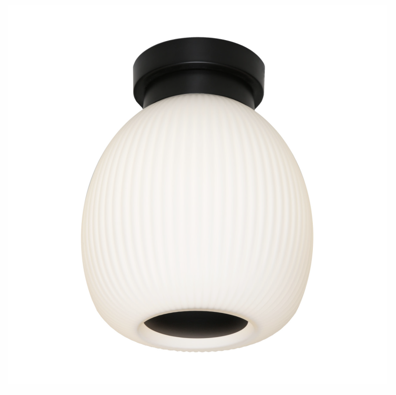 Cougar Lighting Garman Matte Black and Opal Shade DIY Batten Fix