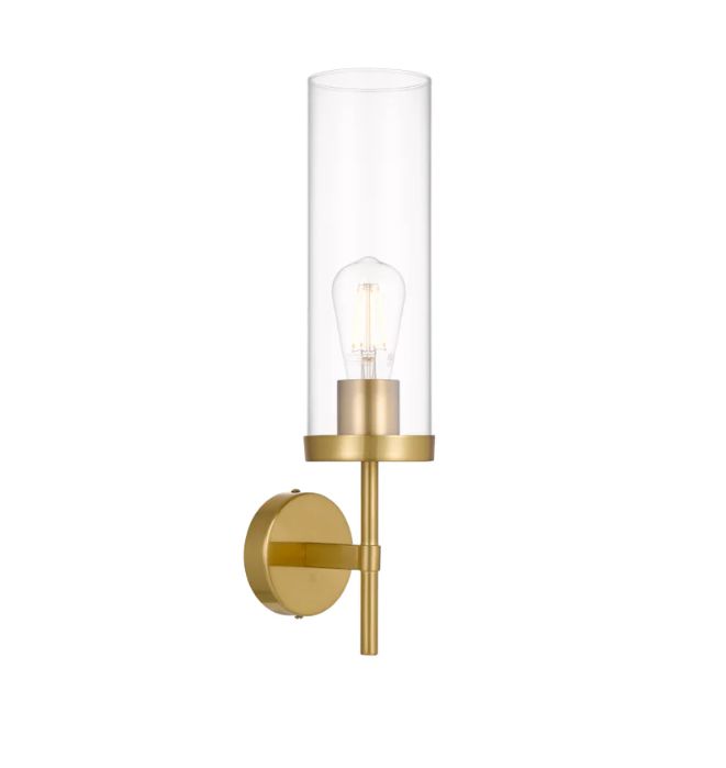Telbix Garot 1 Light wall lights - Brass with Clear glass