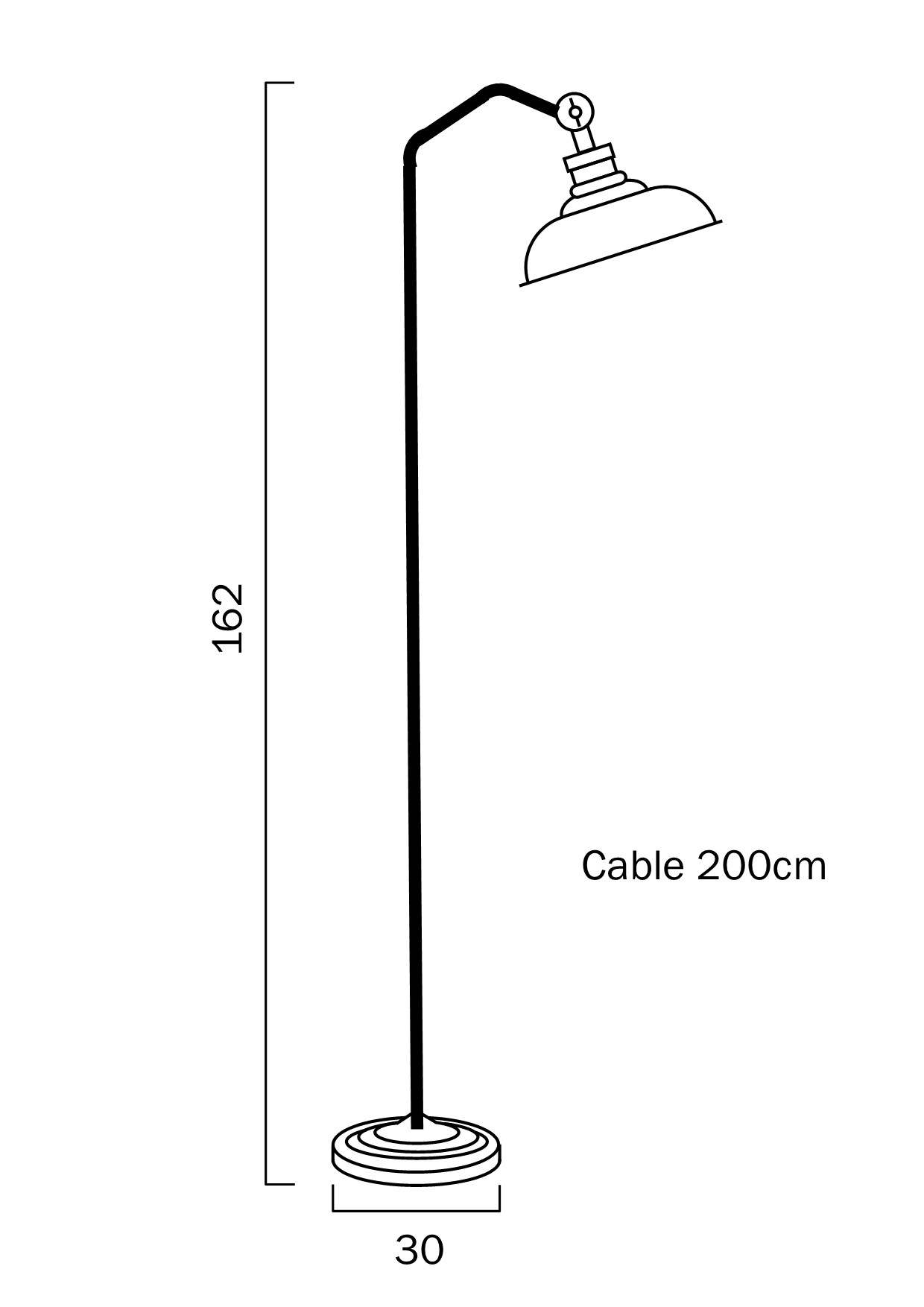 Telbix Lighting Hertel Floor Lamp Dimensions