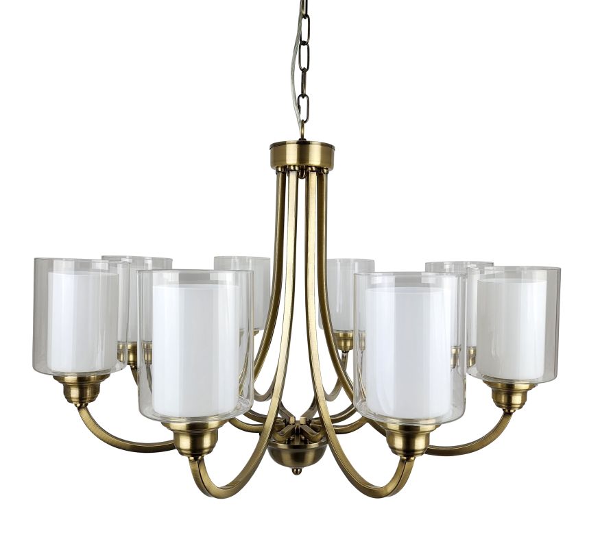 Ailia Imports Hillwood 8 Light Antique Brass Pendant 