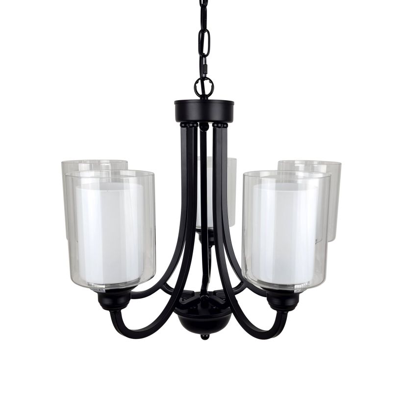 Ailia Imports Hillwood 5 Light Black Pendant 