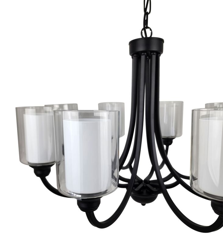 Ailia Imports Hillwood 8 Light Black Pendant 