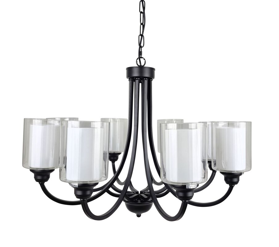Ailia Imports Hillwood 8 Light Black Pendant 