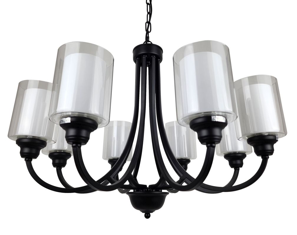 Ailia Imports Hillwood 8 Light Black Pendant  - 2
