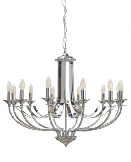 Fiorentino Lighting Hoodshire 12LT Chrome Pendant