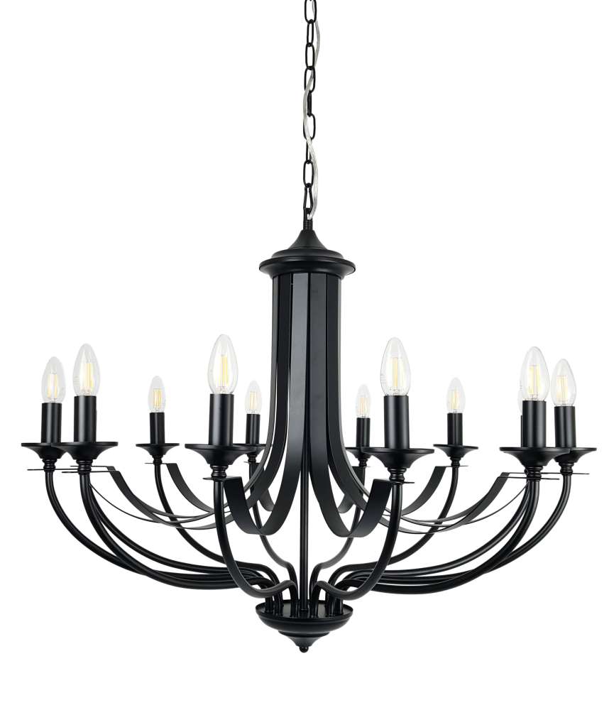Hoodshire 12 Light Black Candelabra Light