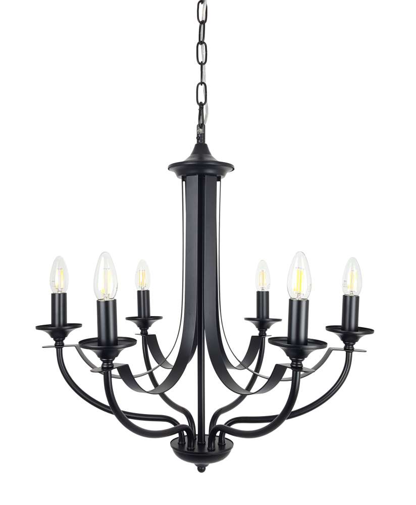 Hoodshire 6 Light Black Pendant Light