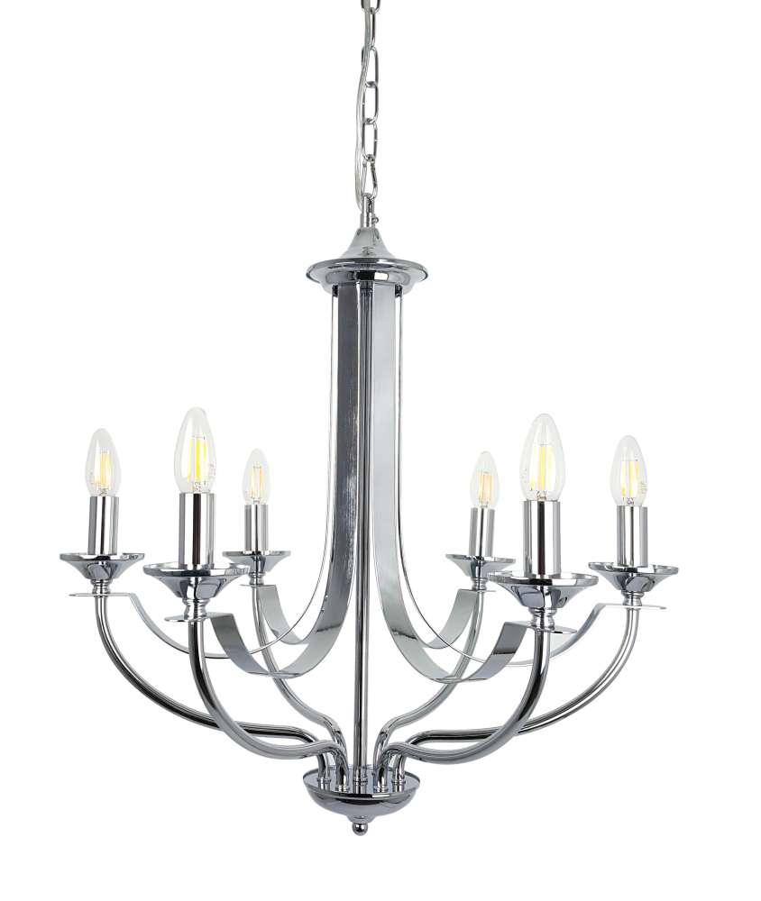 Hoodshire 6 Light Chrome Pendant Light