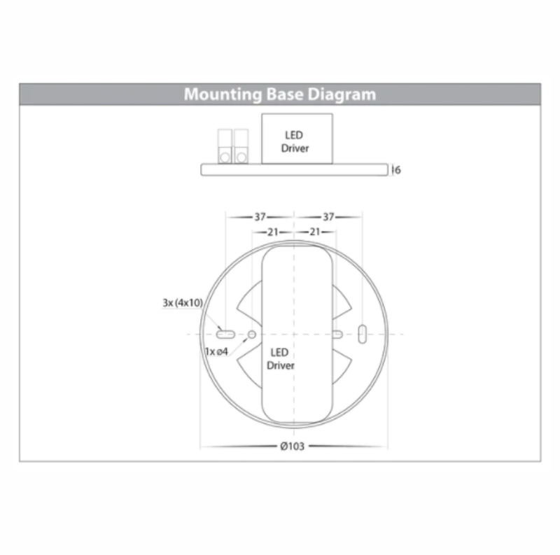 Havit Nella 12watt Surface mounted LED Downlight HV5803 -Back plate dimensions