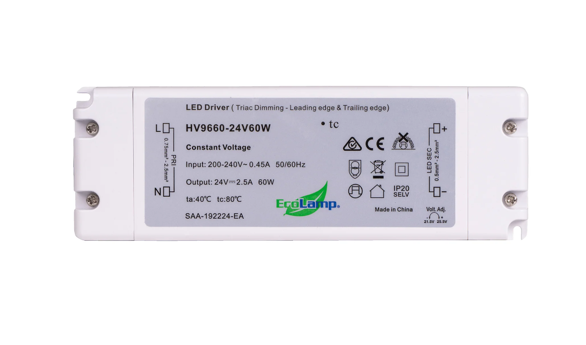HV9660 60watt 12VDC  Constant Voltage Driver - Dimmable