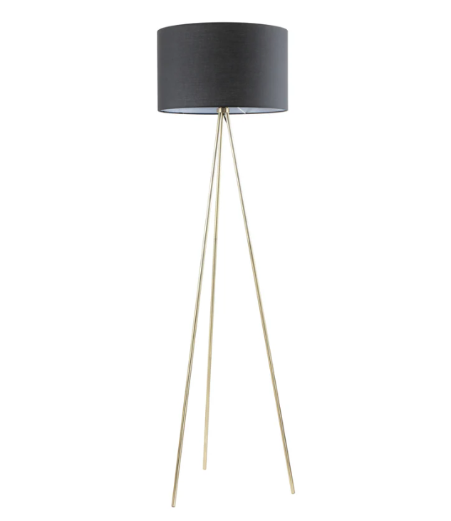 Jambes Antique Brass floor lamp with Black shade