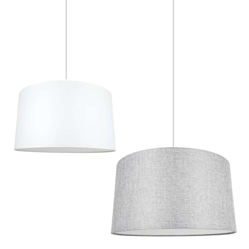 Josie White and Grey Fabric Pendant Lights - Group