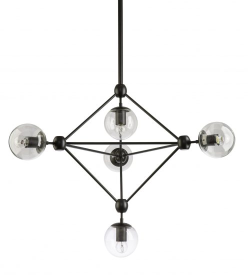 Fiorentino Lighting Klesh 5LT Black Pendant