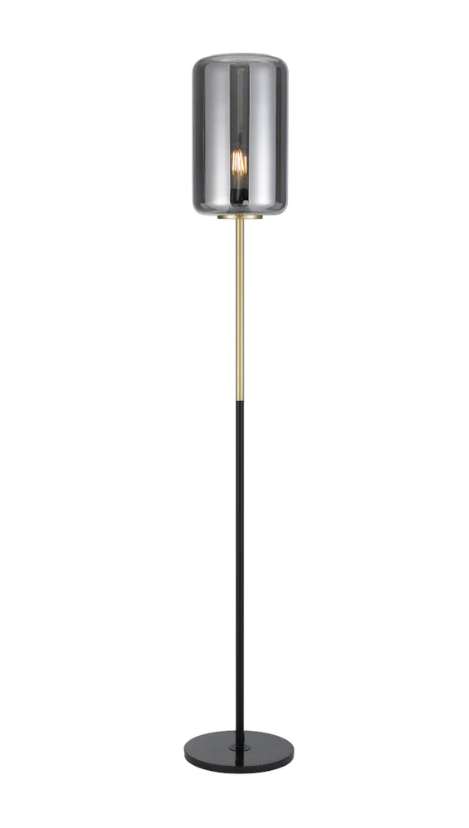 Telbix Korova Floor Lamp - Smoke grey glass