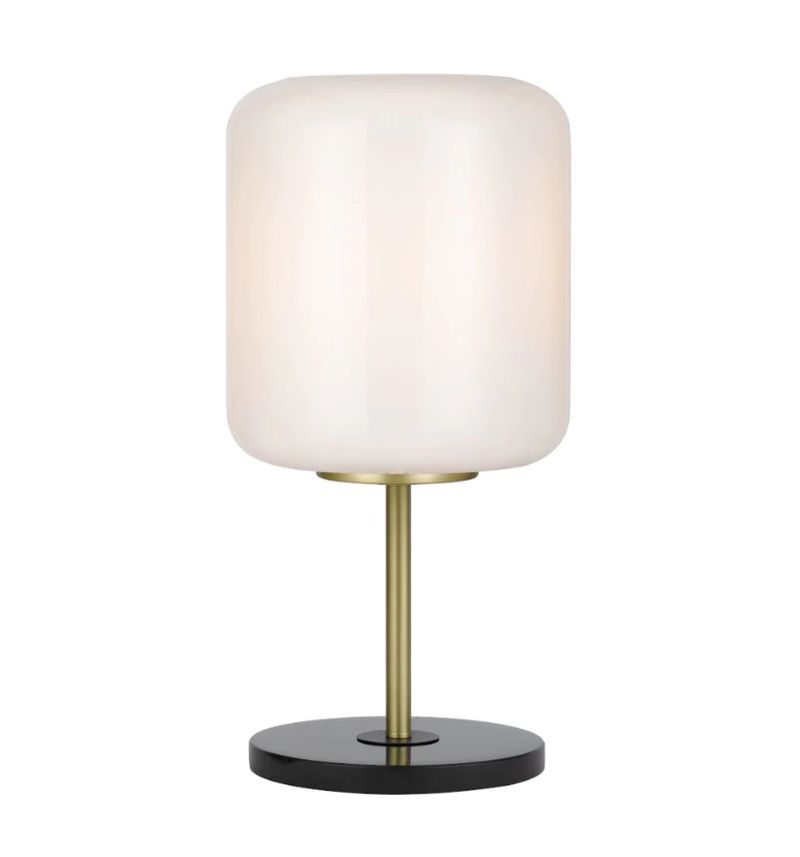 Telbix Korova Small Table Lamp - Opal Matt / Black / Brass